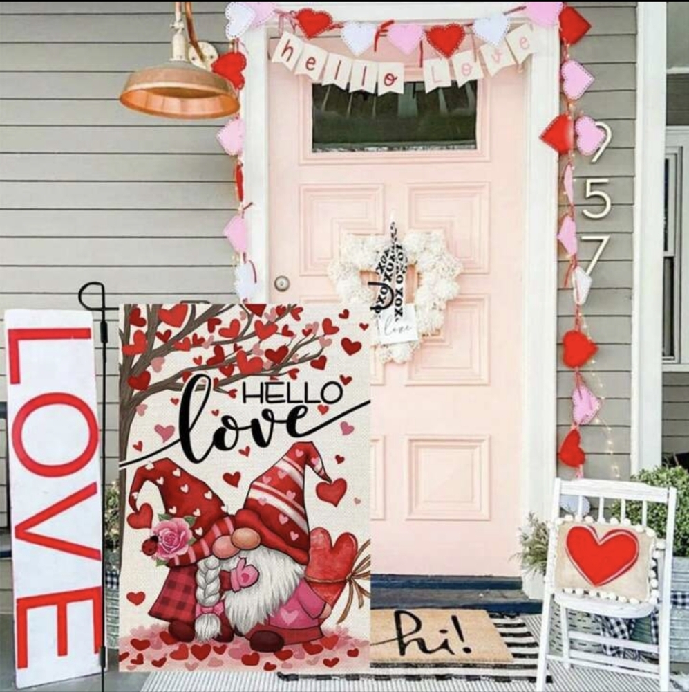 2/$12 - Valentine's Day Love Gnome Garden Flag - Picture 5 of 6